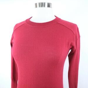 J Crew Womens Merino Wool Blend Crew Neck Burgundy Red Tunic Sweater XXS